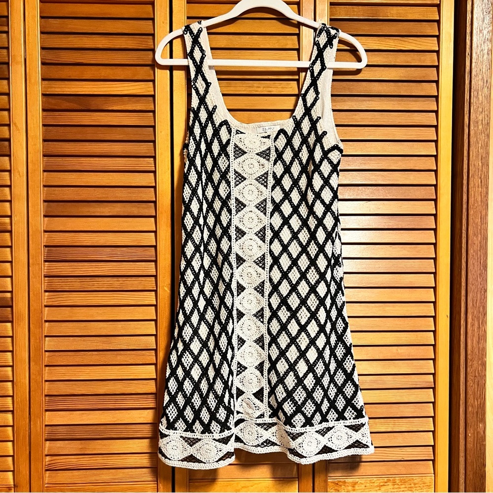 Z Supply Black & Cream Crochet Dress